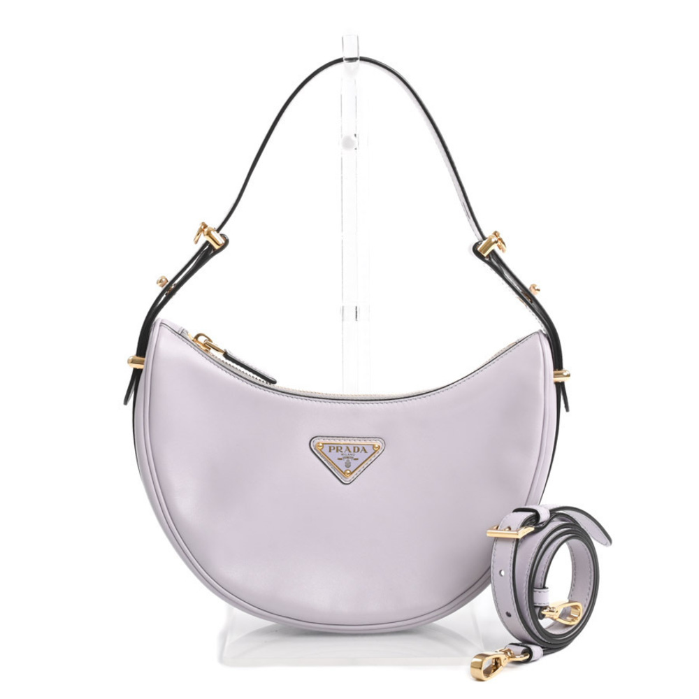 Prada Arches Leather Shoulder Bag Purple